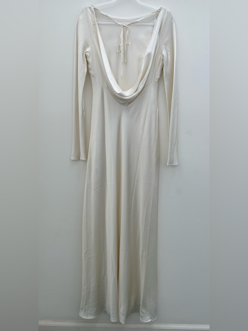 Shona Joy La Lune Cumulus Silk Backless Lace Split Maxi Dress in Ivory Size 6 - Picture 4 of 15